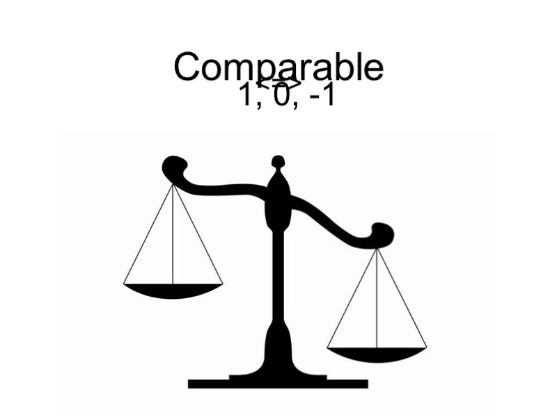 Comparable <=>   1, 0, -1